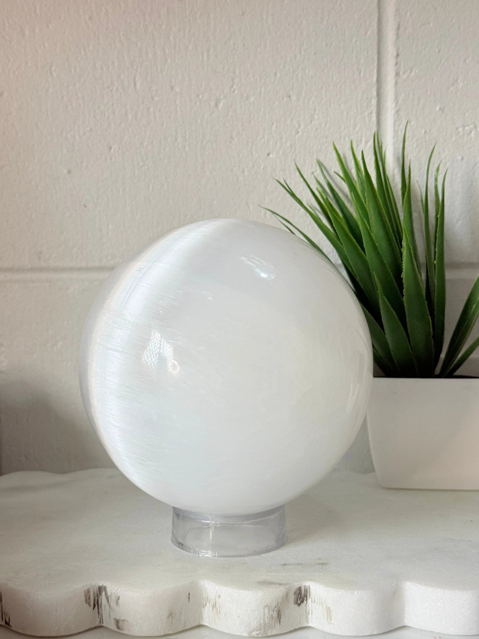Large Selenite Crystal Sphere - 1.777kg Cleansing Stone | Healing Crystal by Heartstone Sanctuary