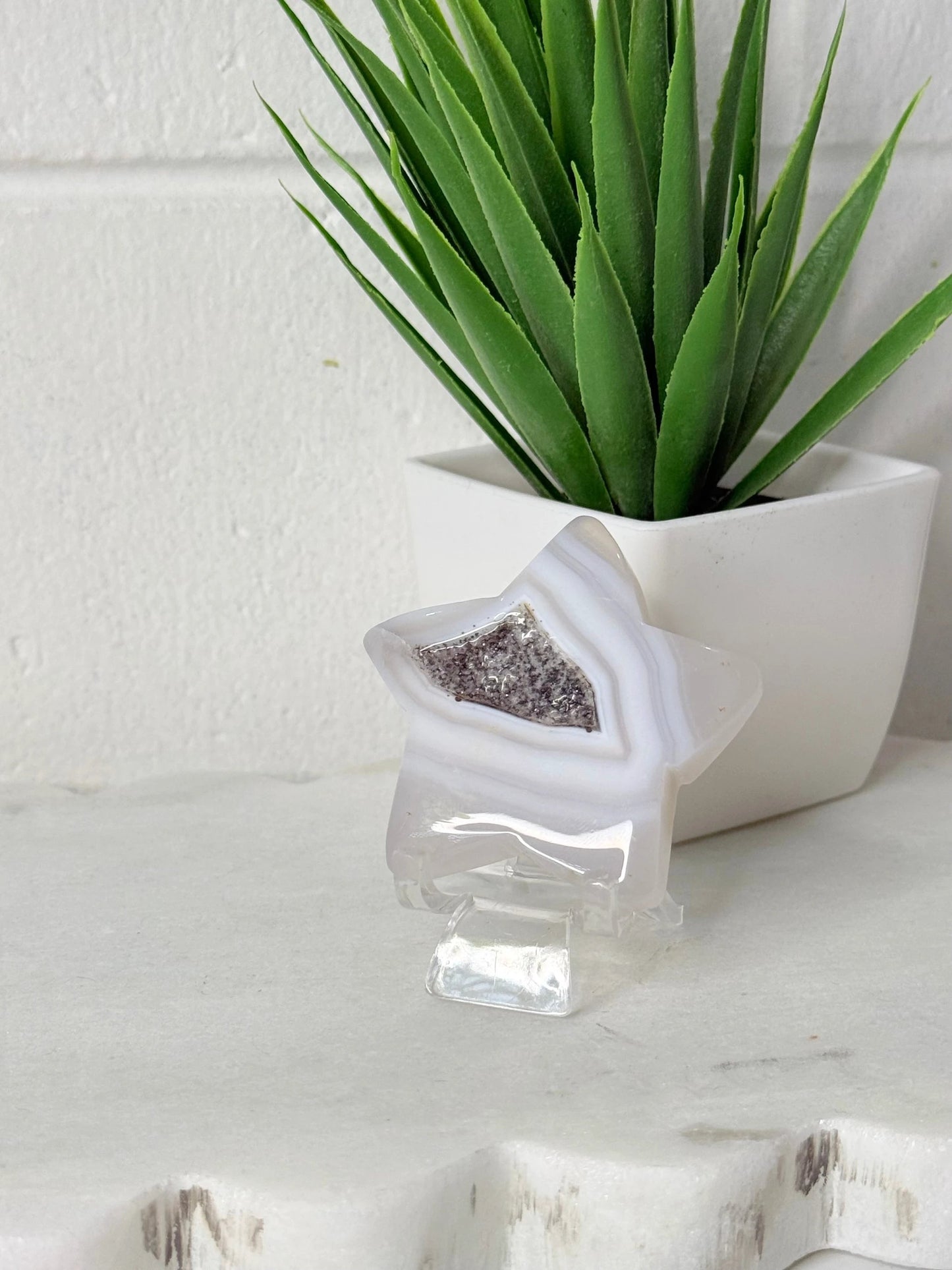 Agate Star Pendant, Natural Stone Jewelry, 18mm Star, Multicolor Banding by Heartstone Sanctuary