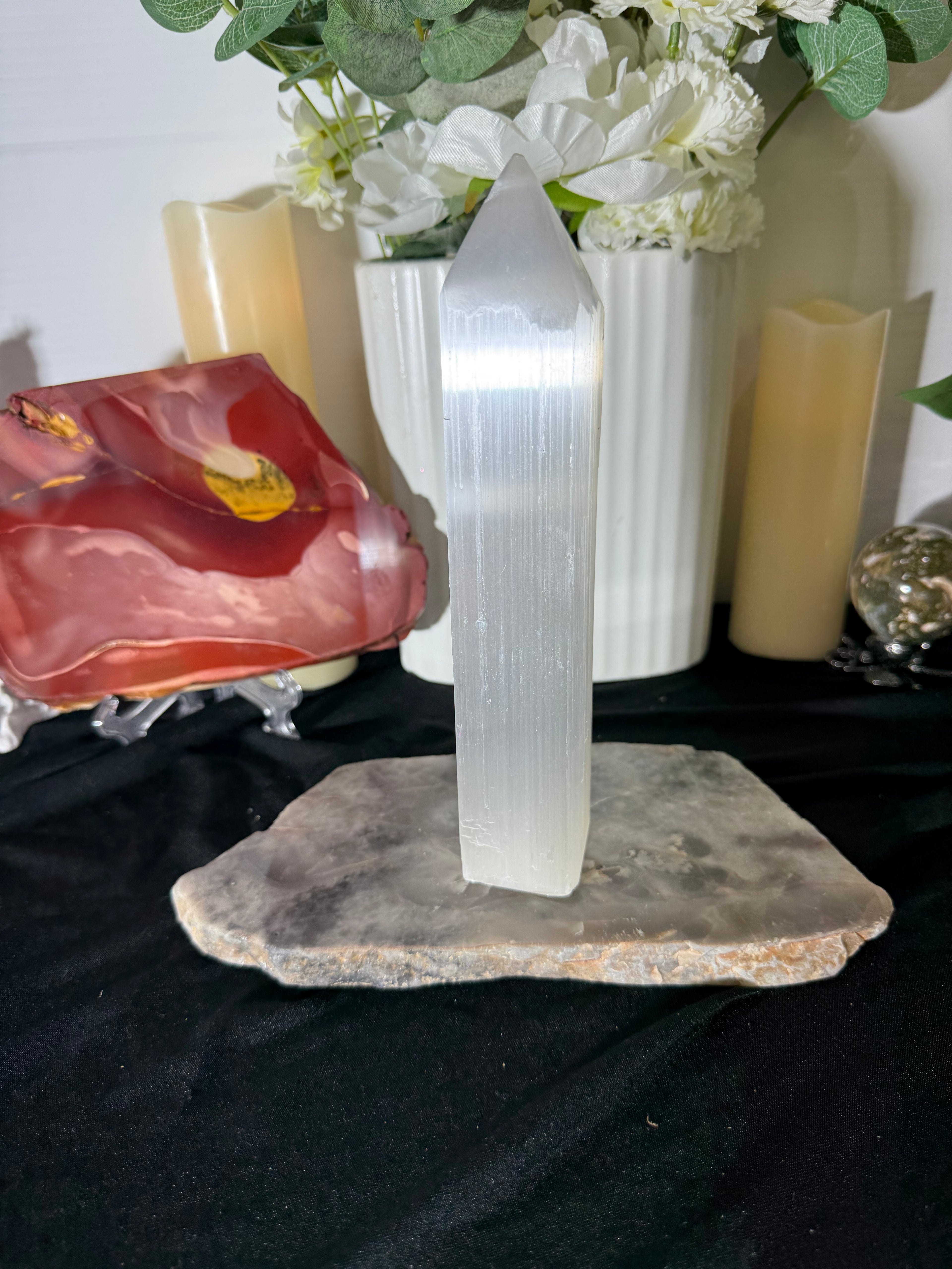 Satin Spar Obelisk - 25A