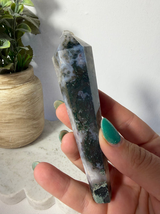 Moss Agate Wand