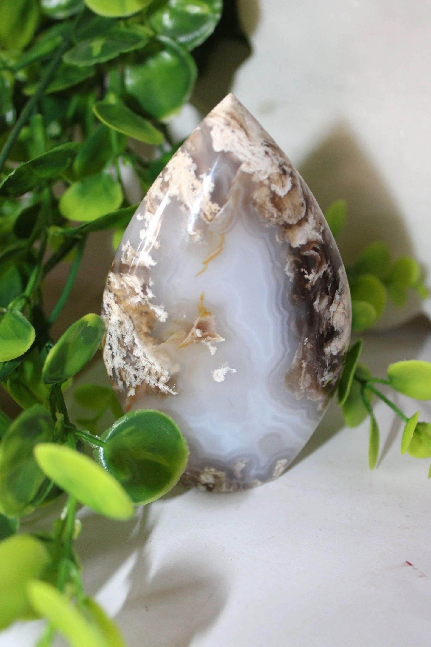 Orb Moss Agate Teardrop by Heartstone Sanctuary