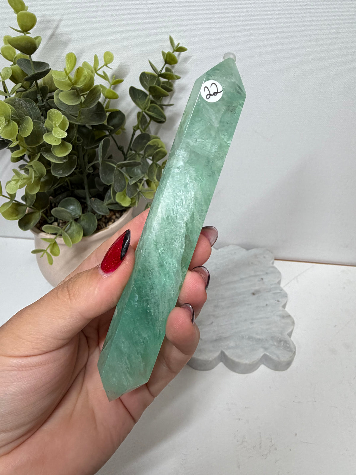 Green fluorite wand