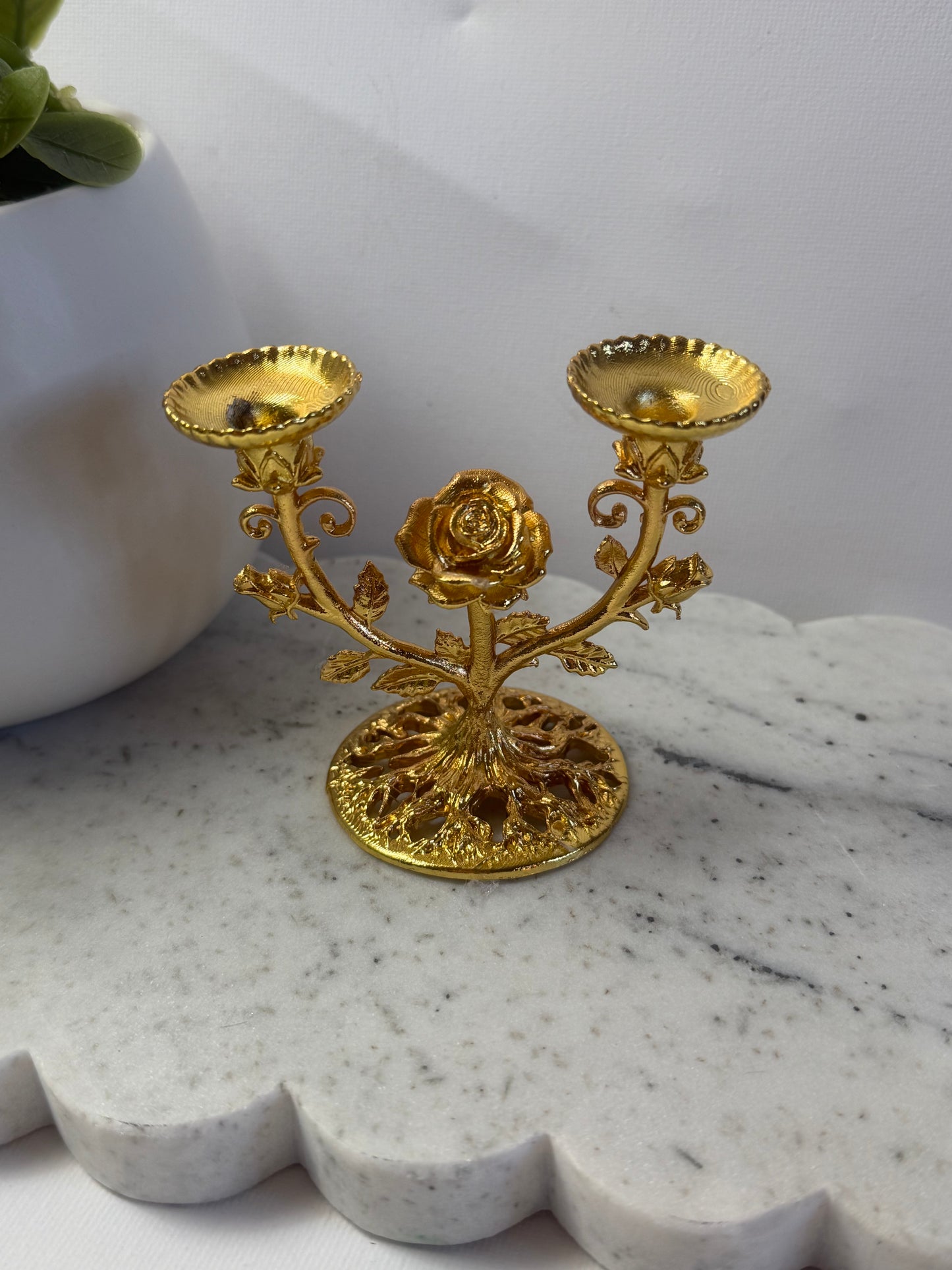 Gold Rose Double Sphere Stand