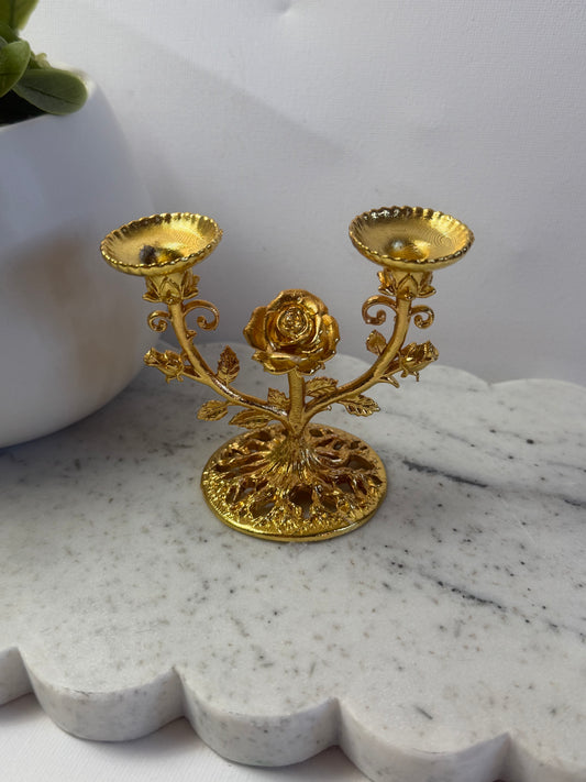 Gold Rose Double Sphere Stand
