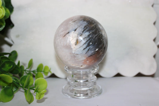 Pink Plume Agate Sphere by Heartstone Sanctuary