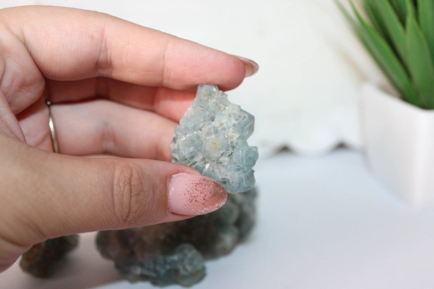 Blue Cubic Fluorite Specimen | Clarity & Focus Crystal - intuitive pick by Heartstone Sanctuary
