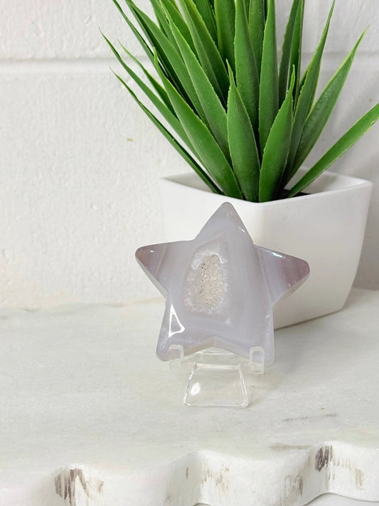 Natural Agate Star Ornament Polished Stone by Heartstone Sanctuary