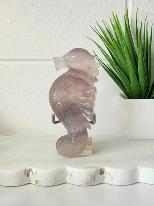 Flourite Seahorse on stand by Heartstone Sanctuary