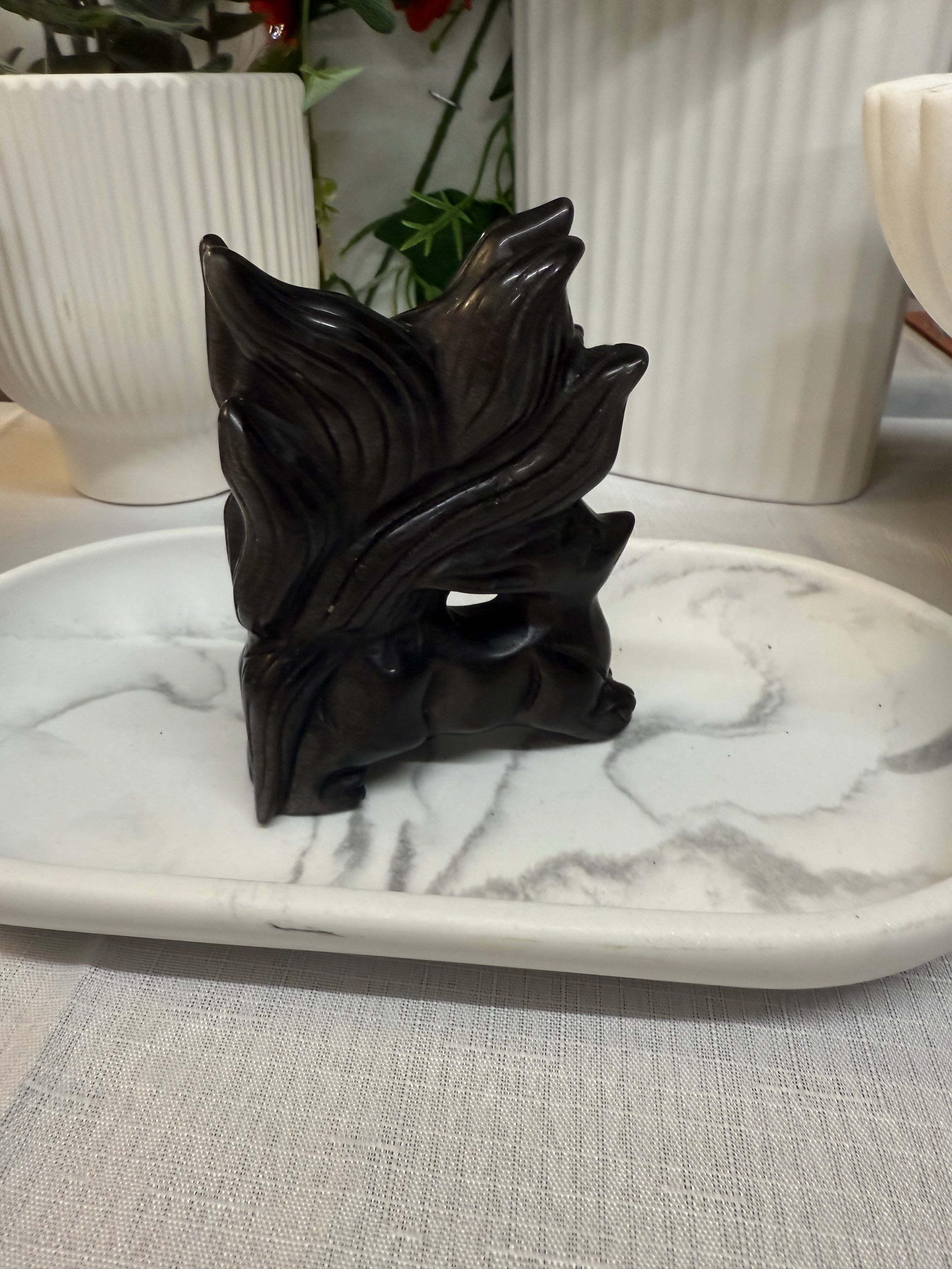 3 Silver Sheen Obsidian Ninetails