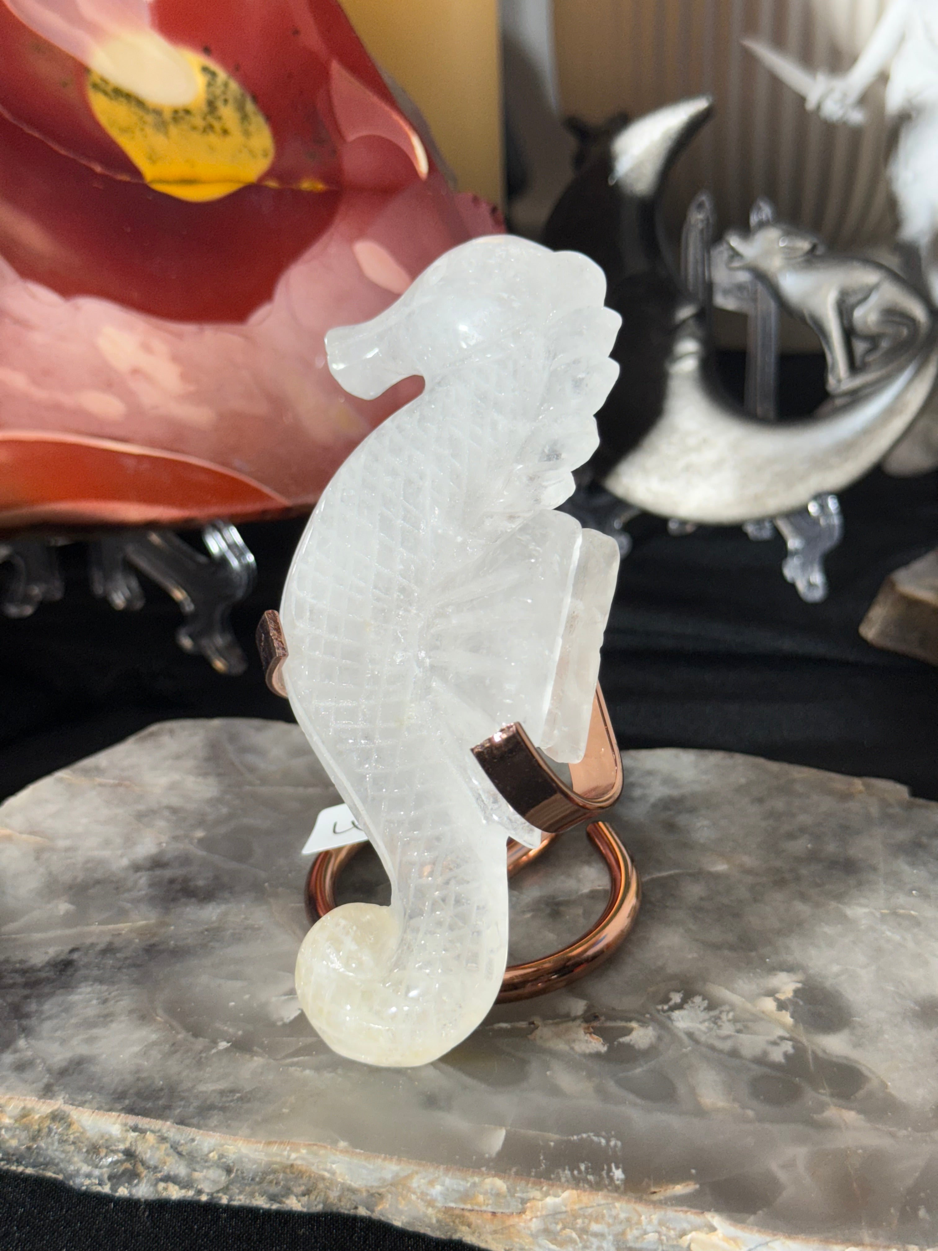 Clear Quartz Seahorse - 44B