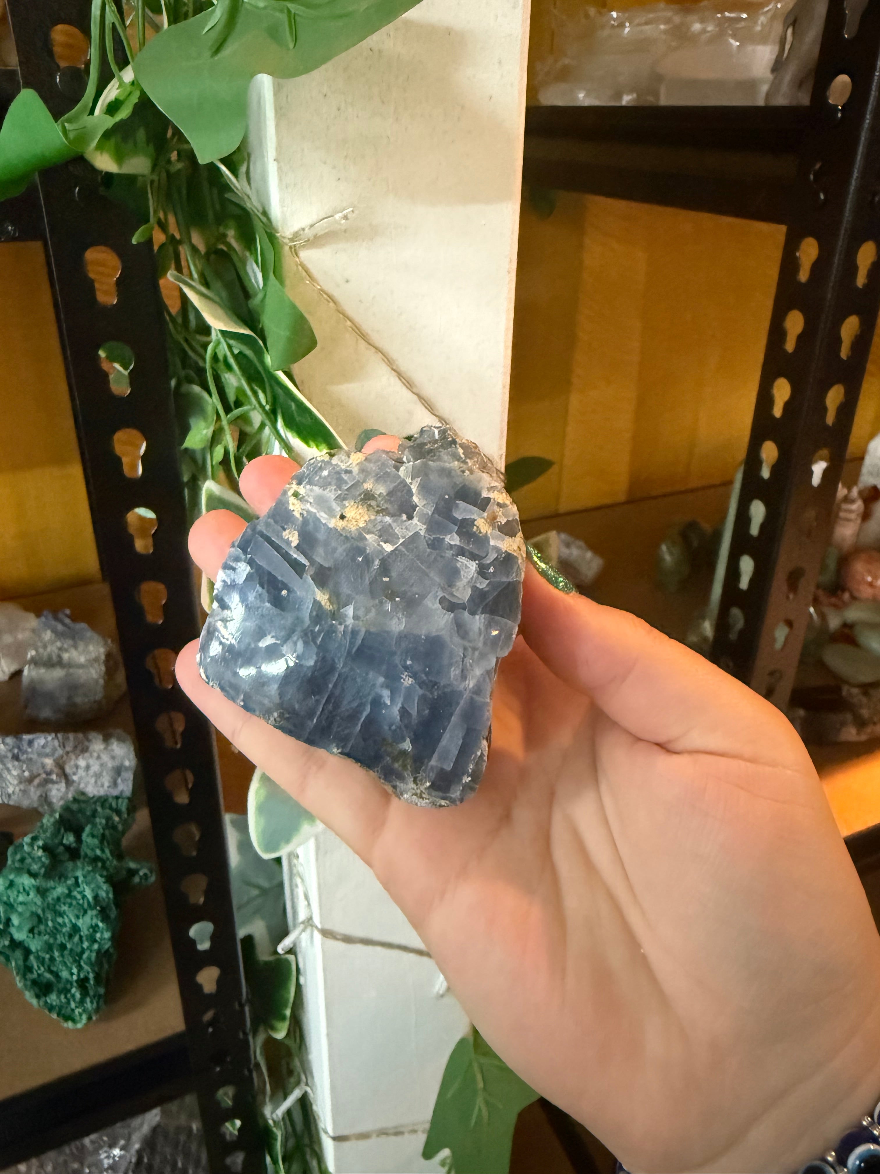 Blue Calcite One Side Polished