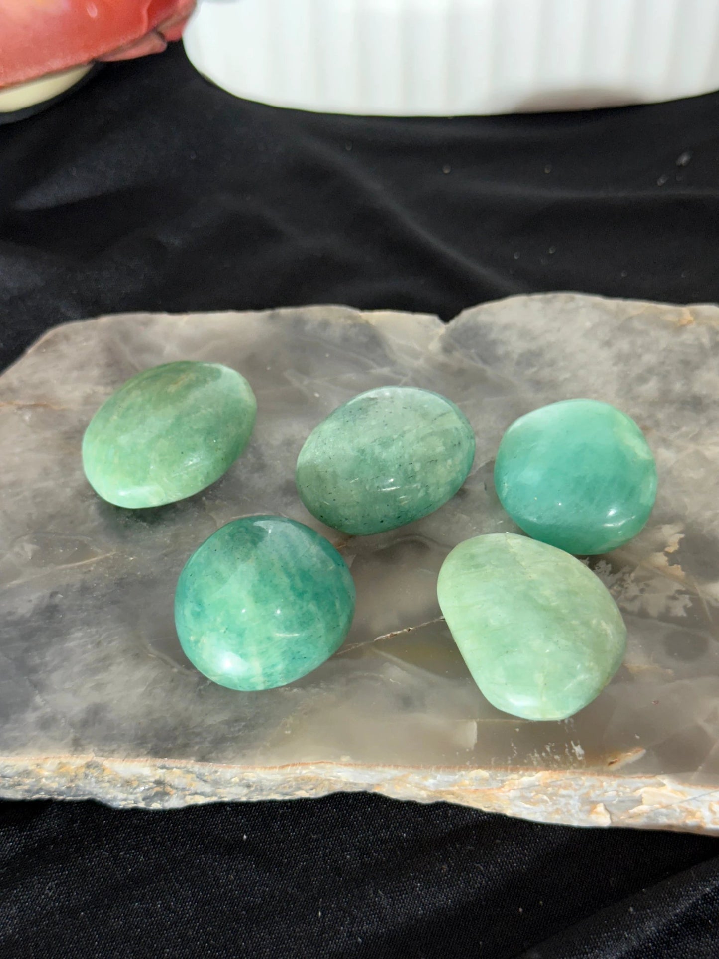 Amazonite Palm Stone, Natural Green Amazonite, Polished Handheld Gemstone For Meditation And Relaxation by Heartstone Sanctuary