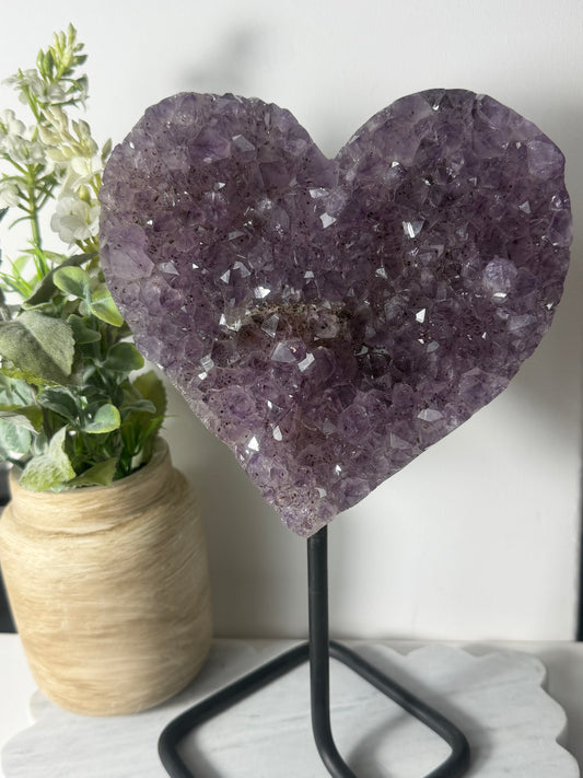 Large Amethyst Heart on Stand