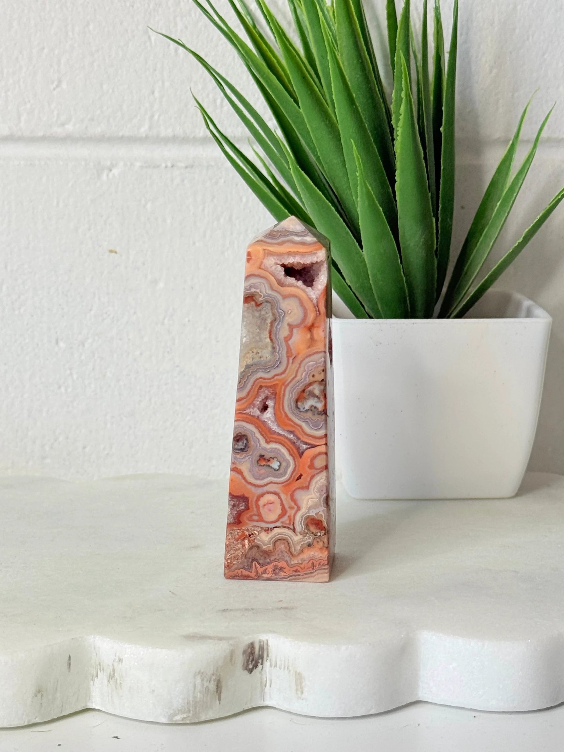 Crazy Lace Agate Tower - 9cm - 99g by Heartstone Sanctuary