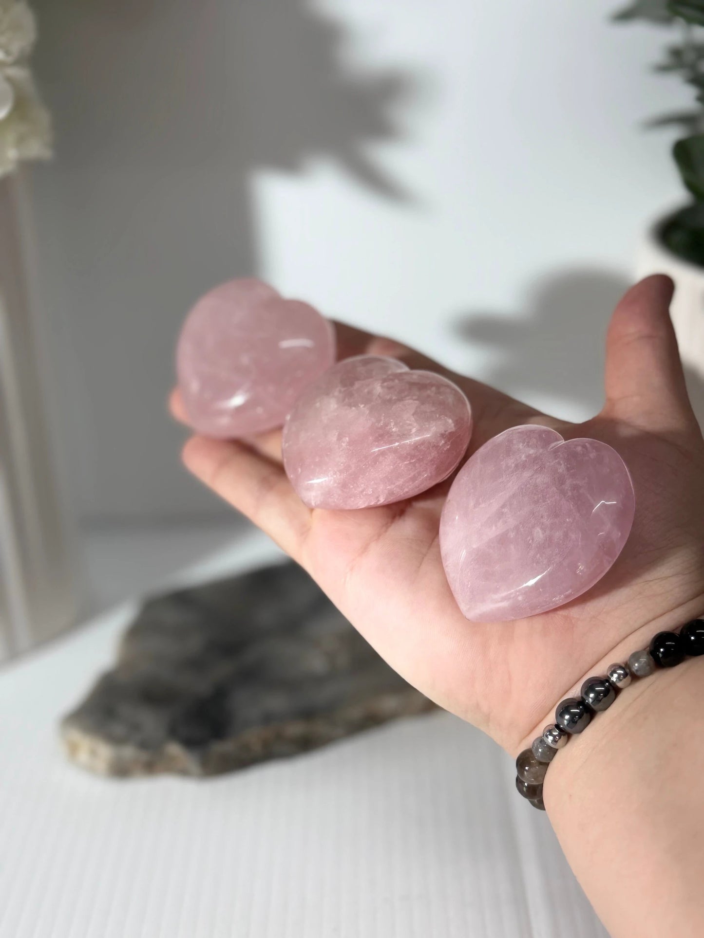Rose Quarts Hearts Small - Each by Heartstone Sanctuary