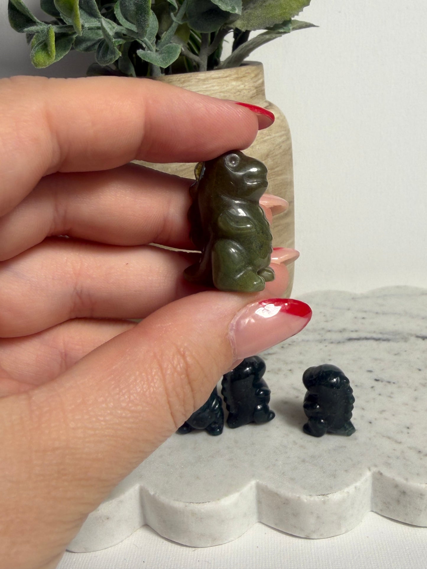 Moss Agate Dino Mini