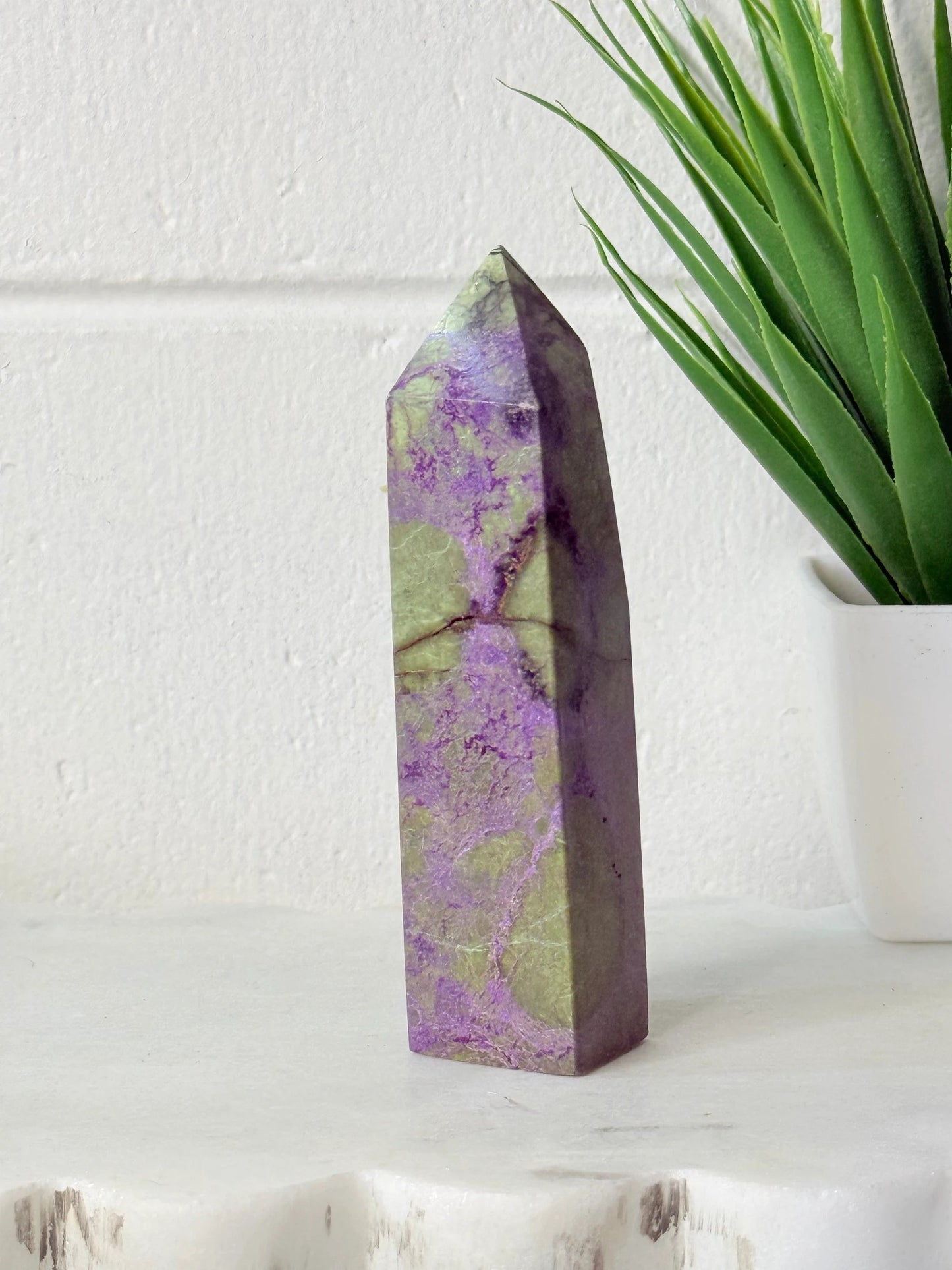 Atlantasite Crystal Tower Natural Stone For Meditation And Spiritual Growth Grounding Energy Alignment by Heartstone Sanctuary
