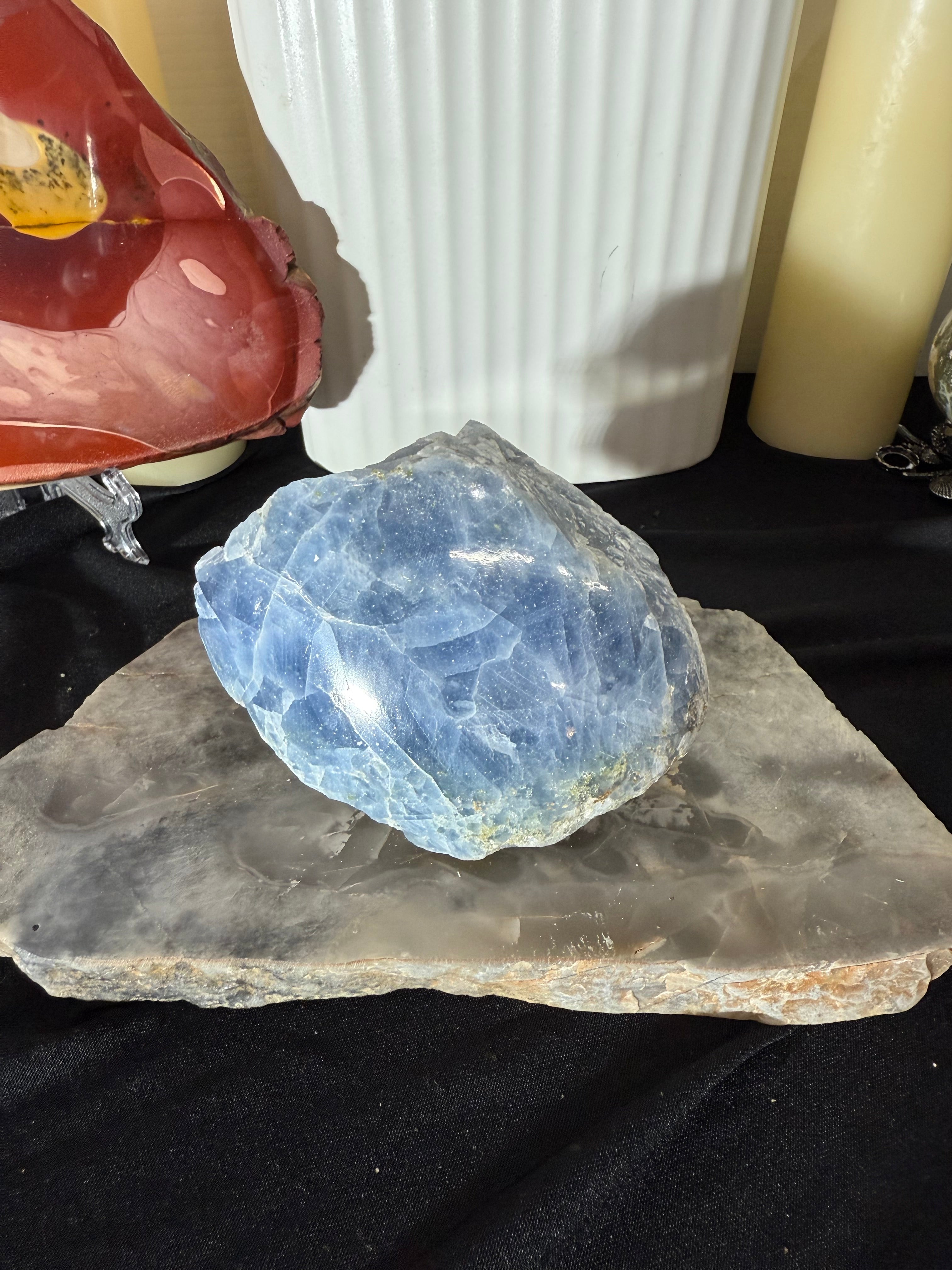 Blue Calcite one side polished