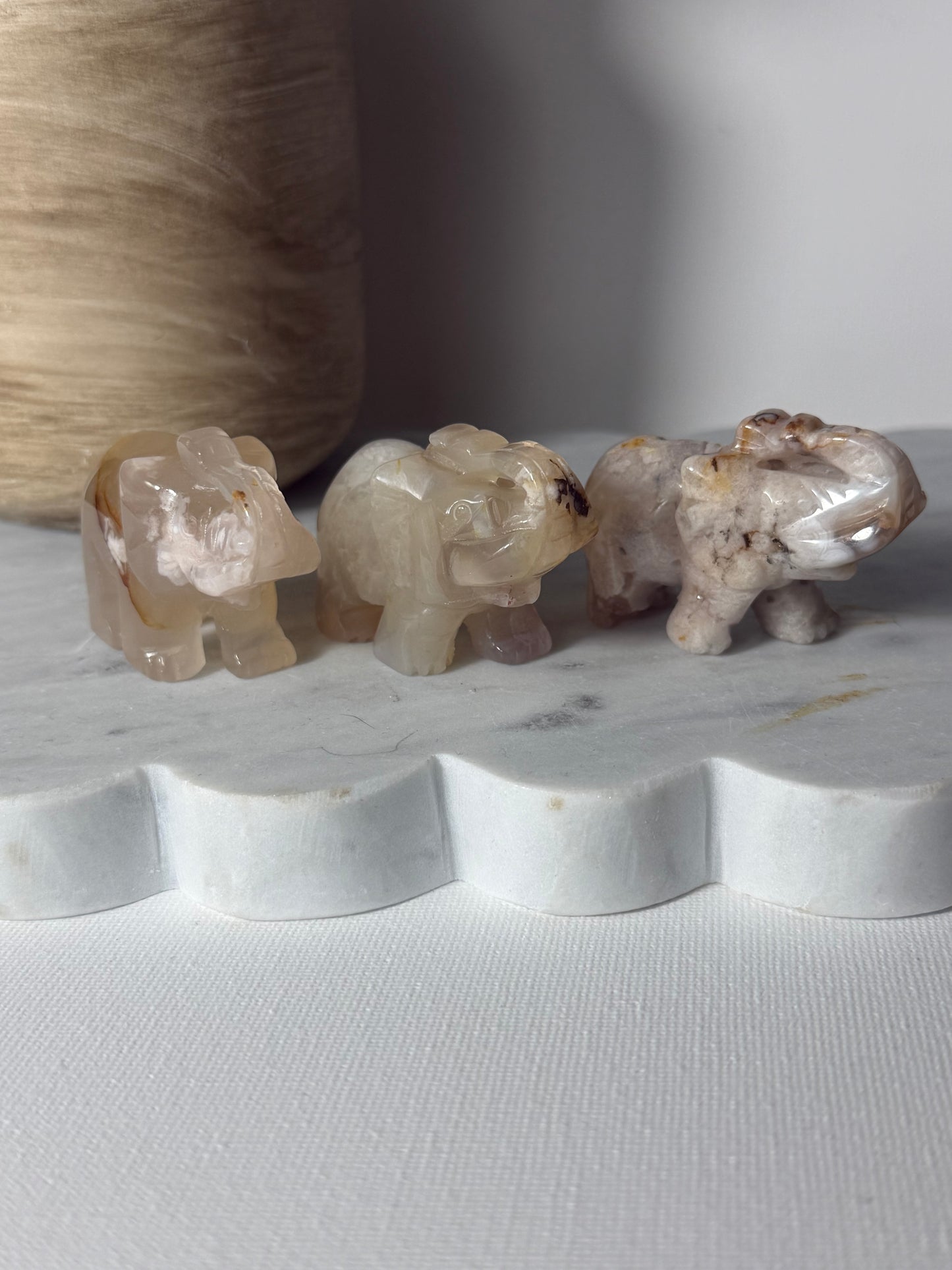 Flower Agate Elephant