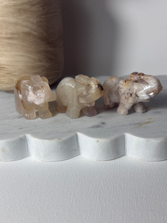 Flower Agate Elephant