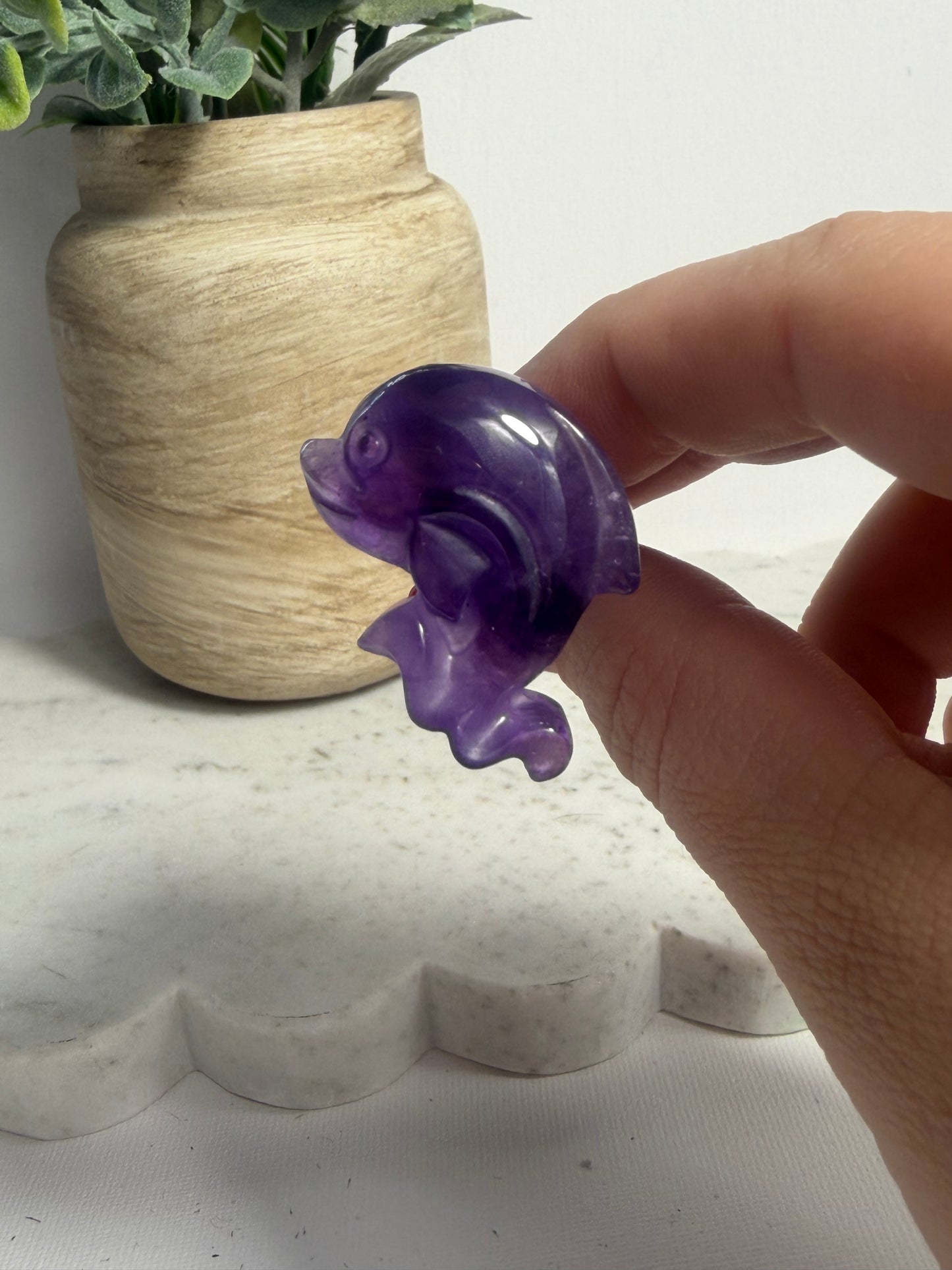 Dolphin Amethyst Car Vent