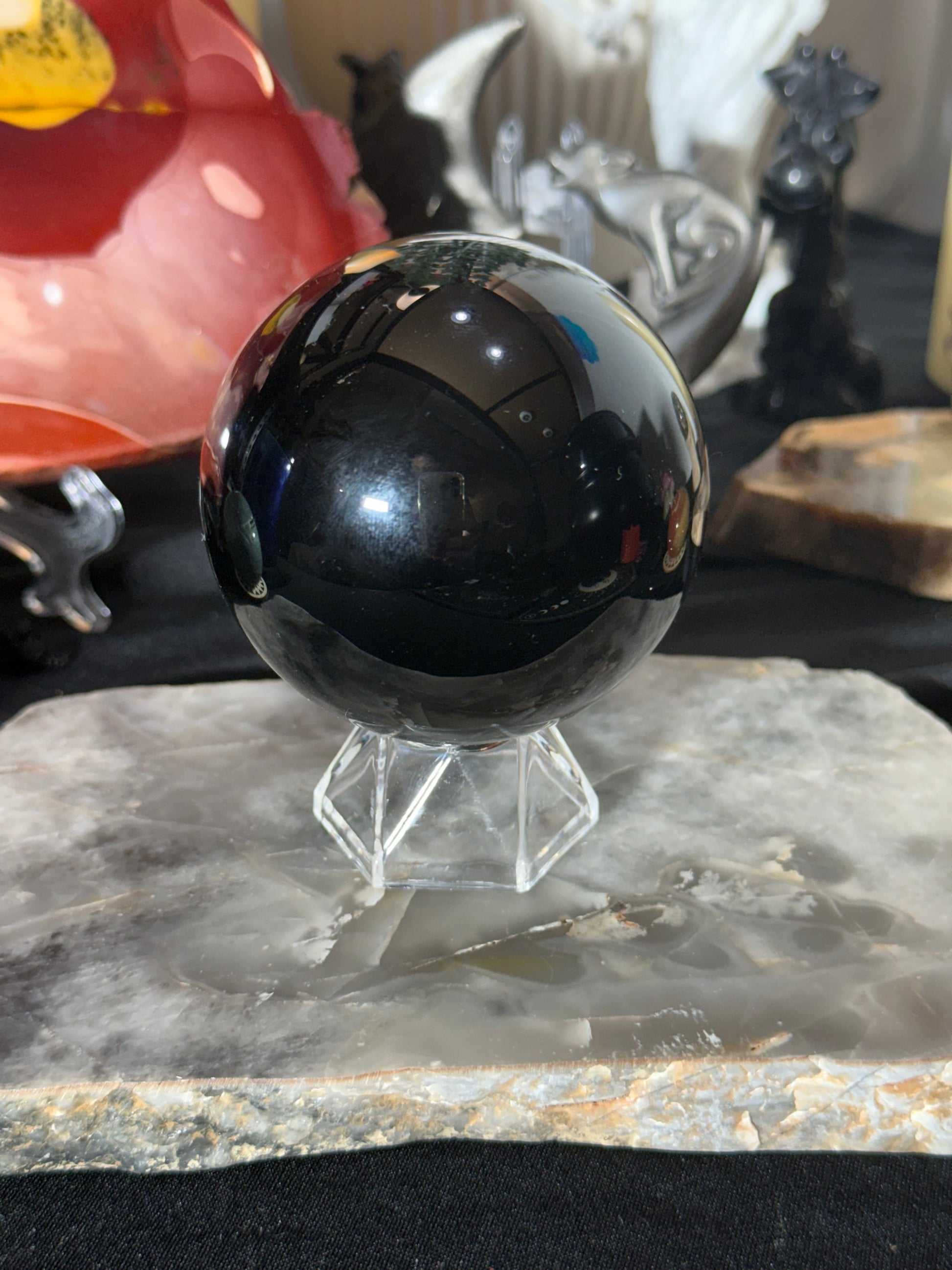 Black Obsidian Sphere - 45A by Heartstone Sanctuary