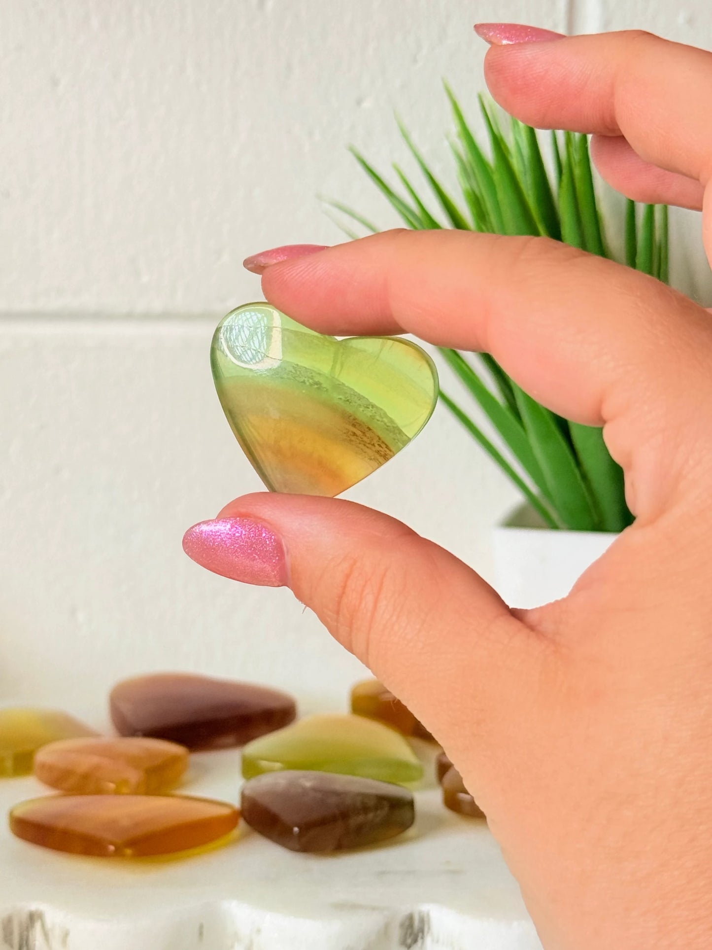 Mango Fluorite Heart Crystal - Intuitive Pick | Natural Yellow Fluorite Stone for Clarity & Joy by Heartstone Sanctuary
