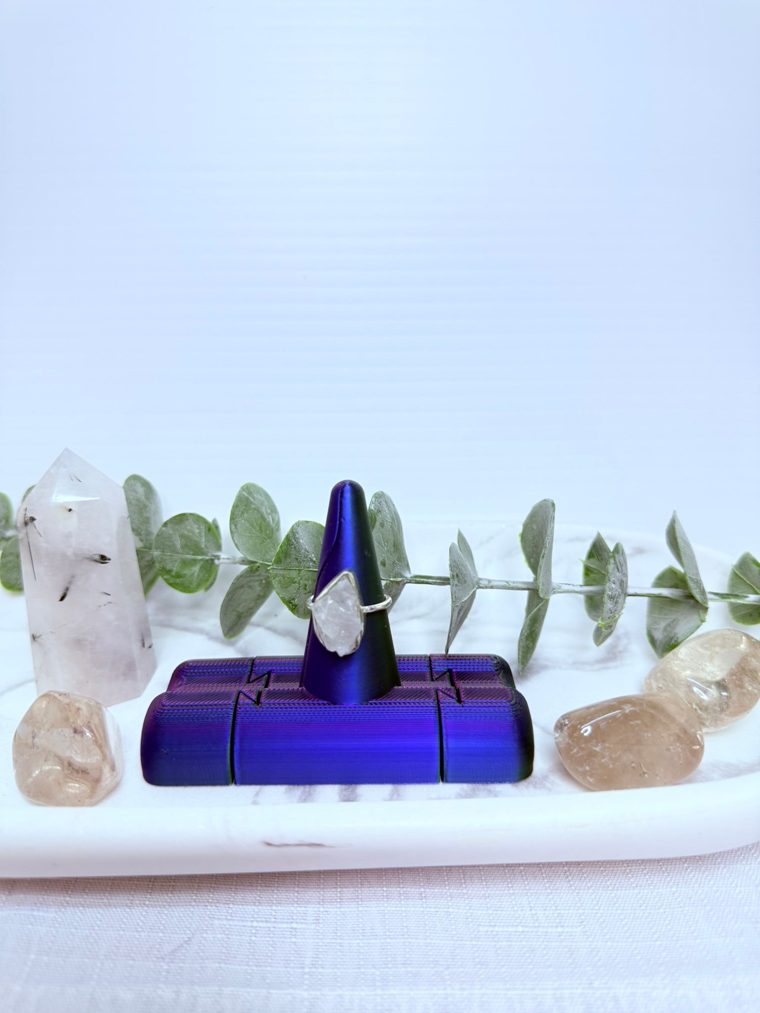 Rainbow Moonstone Adjustable Ring