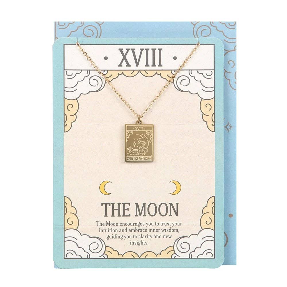 The Moon Vintage Tarot Necklace on Greeting Card by WONDER IMPORTS AUSTRALIA