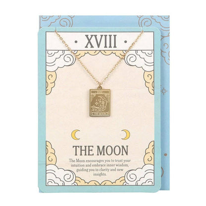The Moon Vintage Tarot Necklace on Greeting Card by WONDER IMPORTS AUSTRALIA