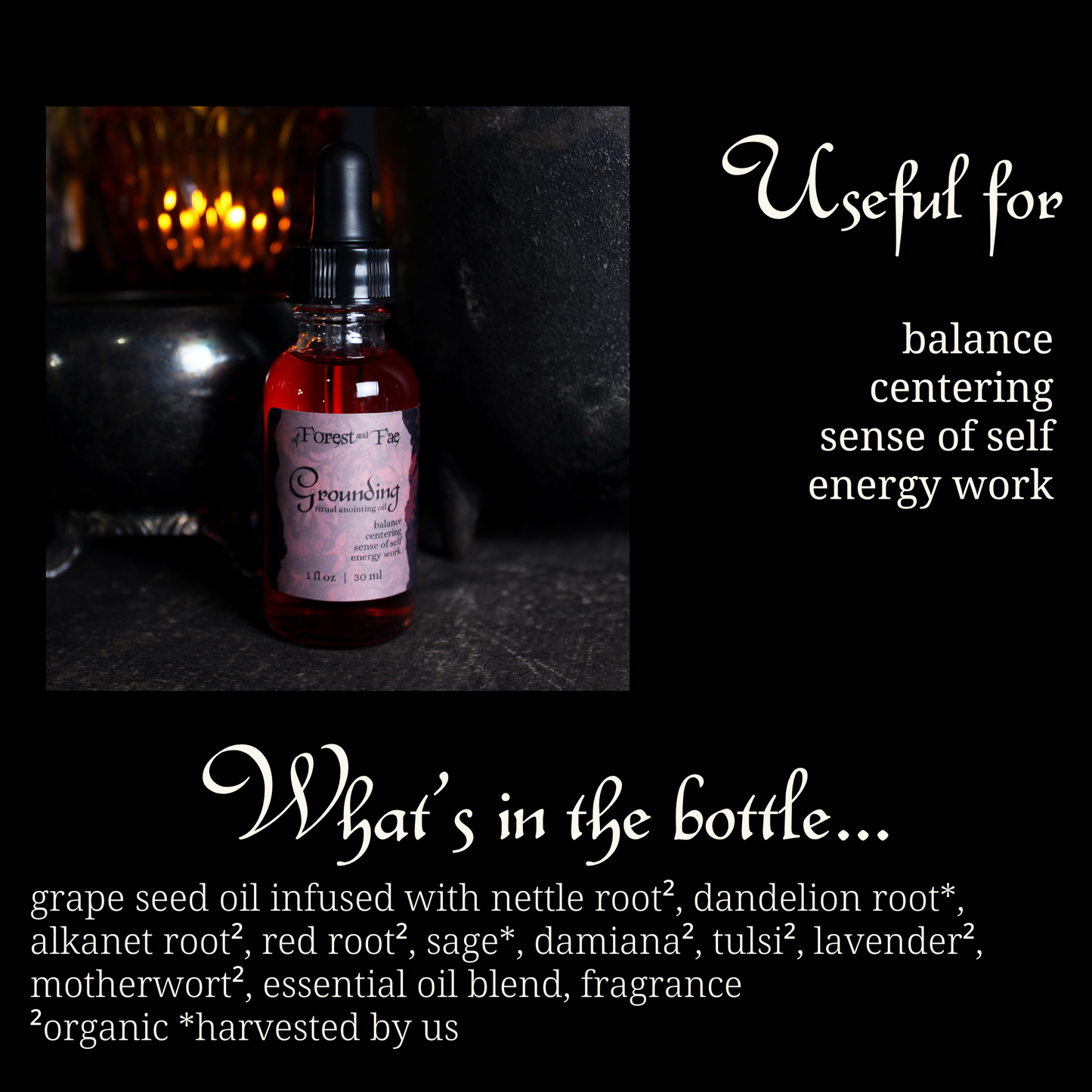 Grounding Oil • Herb infused for energy work • Witchcraft
