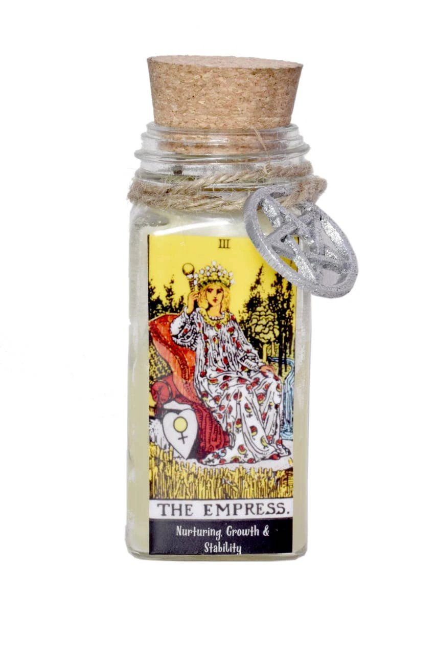 CANDLE - The EmpressTarot 100gms with herbs and crystals by WONDER IMPORTS AUSTRALIA