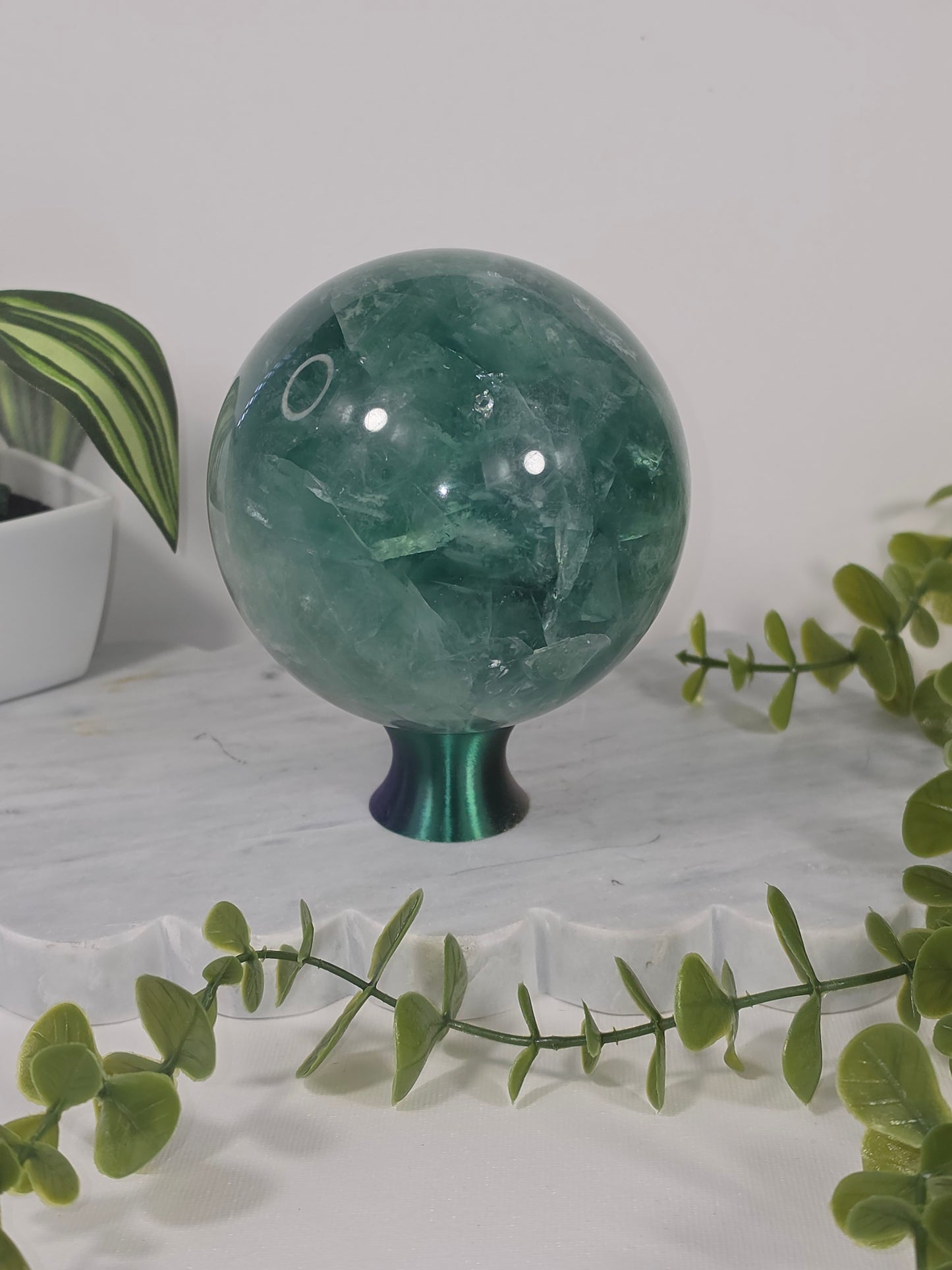 Green Fluorite Statement Sphere