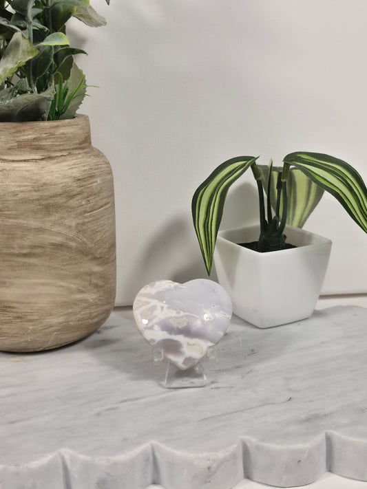 Snow Agate Heart