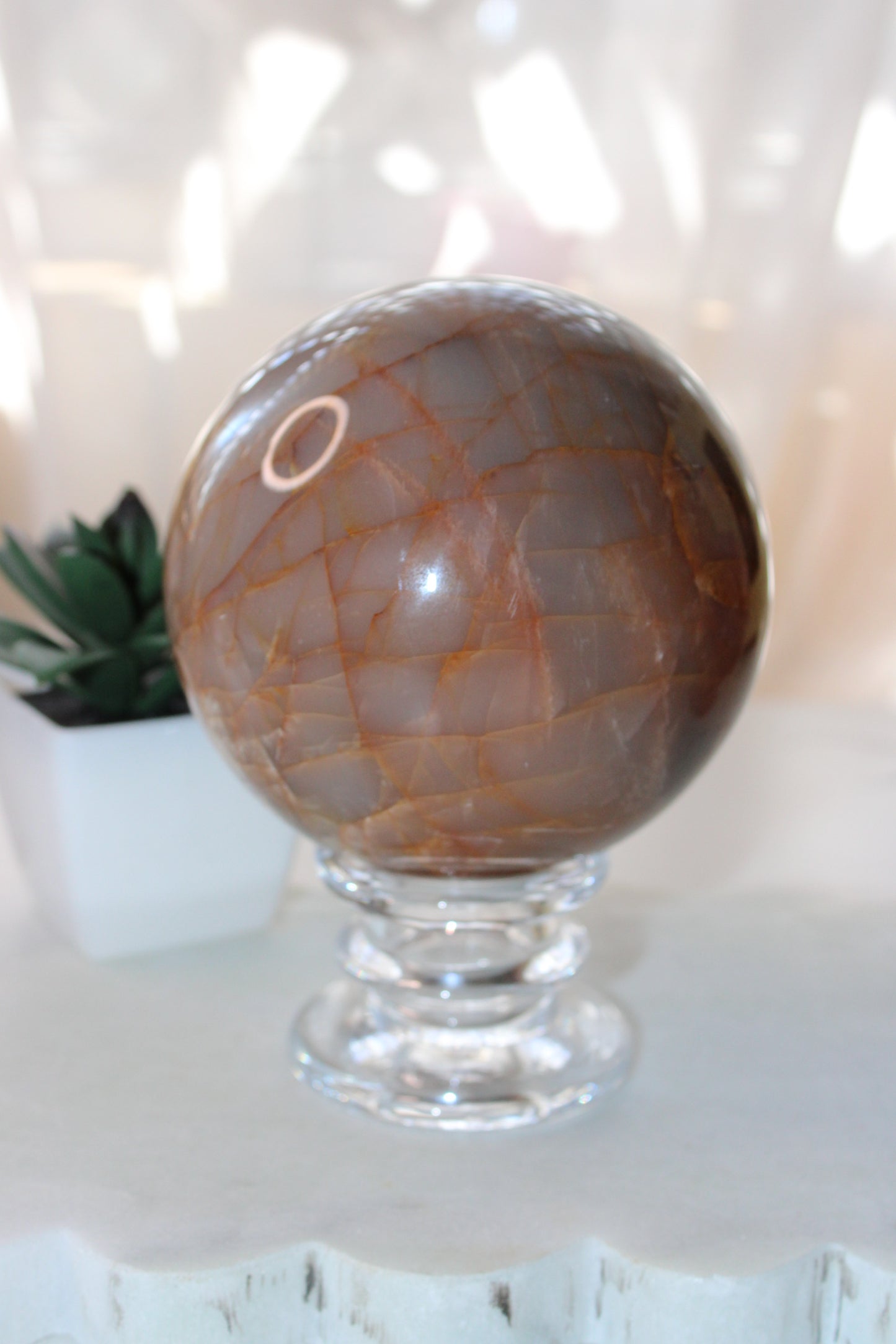 Peach Moonstone Sphere XL