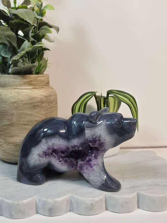 Amethyst Agate Bear 395A