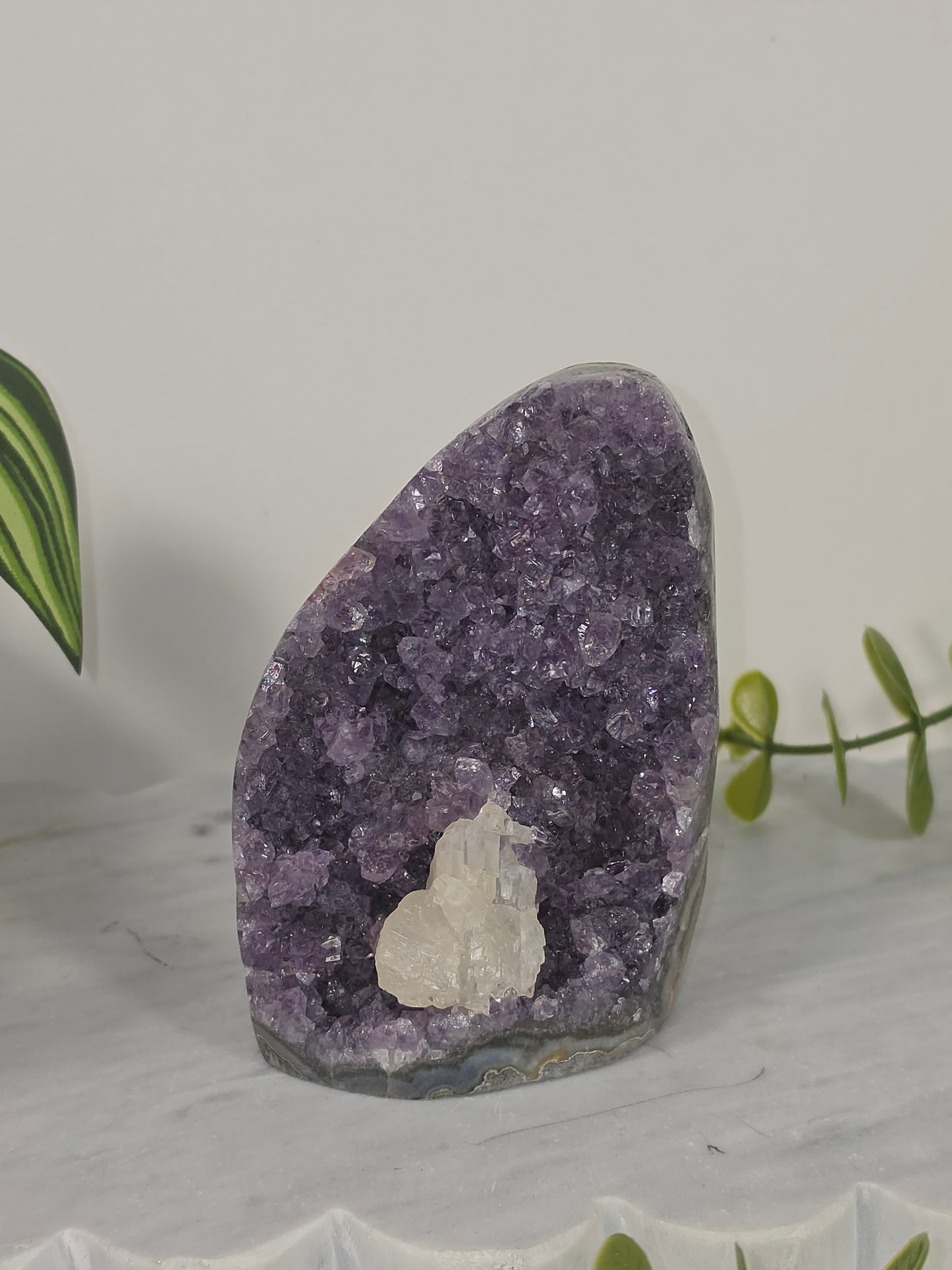 Amethyst with Calcite